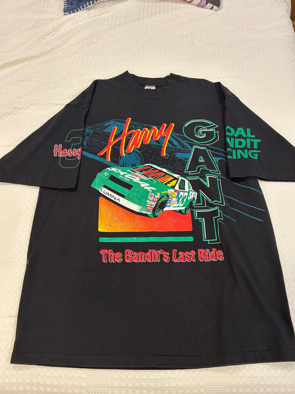 Vintage Delta Brand Harry Gant Black Racing Tee